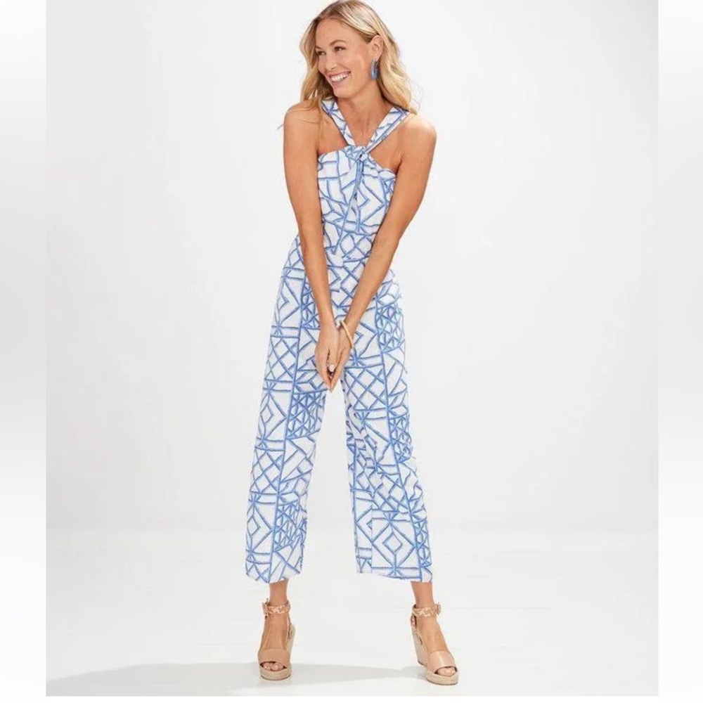 Vineyard Vines Blue Trellis Jumpsuit